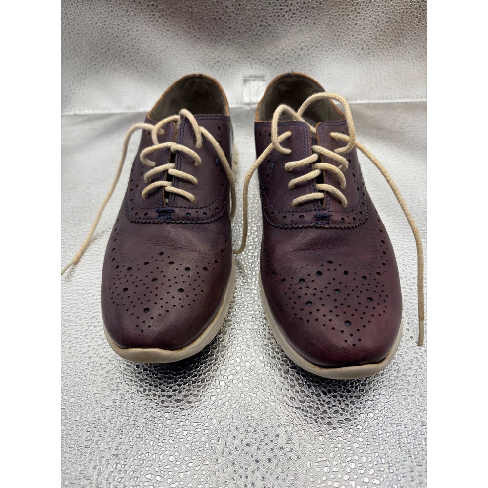 Cole Haan Zerogrand Wingtip Oxford Purple Leather Shoes W01314 Womens 6.5B